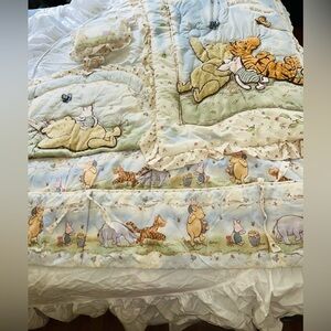 VNTG Winnie the Pooh Baby Bedding Set - Soft Blue and Cream Nursery Comfort